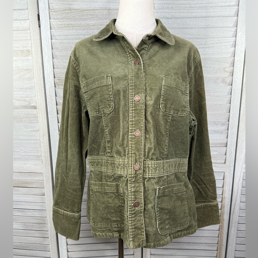 JONES (Sport) Women's Vintage 90's-Y2K Corduroy Stretch Barn Jacket Olive-XL
